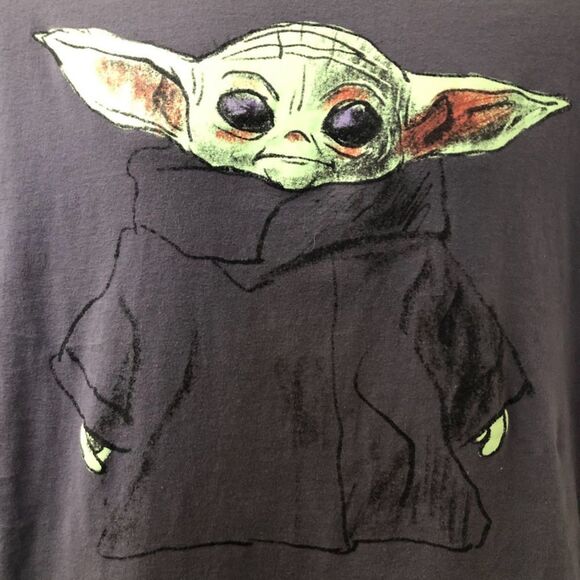 Star Wars Yoda Men's Unisex Gray Graphic T-Shirt Tee MAD Engine Size XL - Picture 4 of 7
